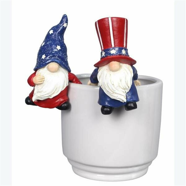 Youngs Resin Americana Gnome Pot Hangers, 2 Assorted Color 73371